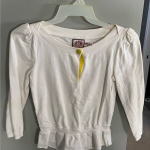 Juicy Couture White Top with Yellow Detail